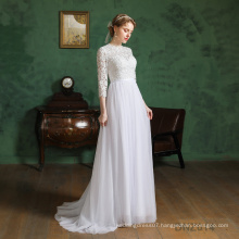 new style wholesale Korean style bride married muslim long sleeve wedding dresses